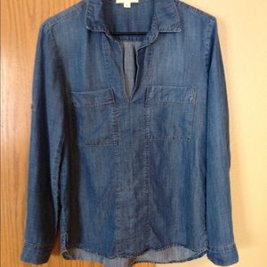 cloth & stone Anthropologie Chambray Top (size S)
